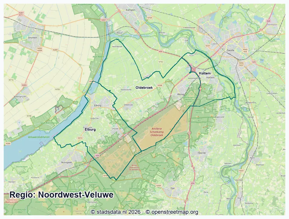 Kaart Noordwest-Veluwe